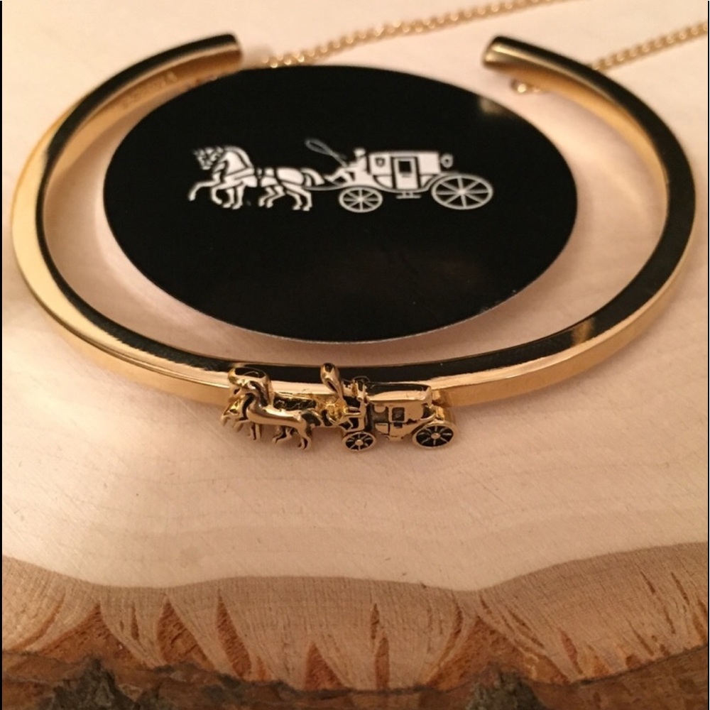 COACH CUFF Horse and Carriage doble chain 🆕
